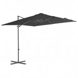 Градински чадър чупещо рамо стоманен прът 250x250 см антрацит 