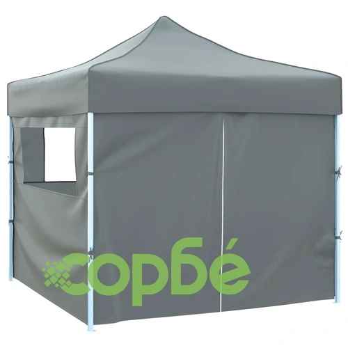 Сгъваема парти шатра с 4 странични стени, 3х3 м, антрацит ➤ топ цена ➤ sorbe.bg