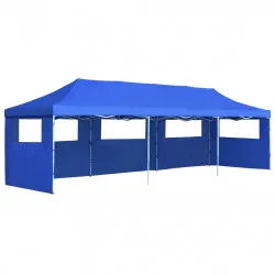 Сгъваема шатра с 5 странични стени, 3x9 м, синя