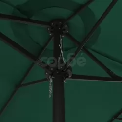 Градински чадър с алуминиев прът, 460x270 см, зелен