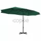 Градински чадър с алуминиев прът, 460x270 см, зелен