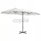 Градински чадър с алуминиев прът, 460x270 см, пясъчен