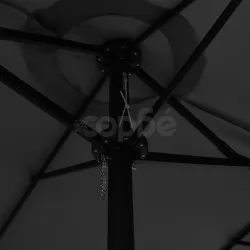 Градински чадър с алуминиев прът, 460x270 см, антрацит