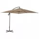 Градински чадър чупещо рамо и стоманен прът 250x250 см таупе