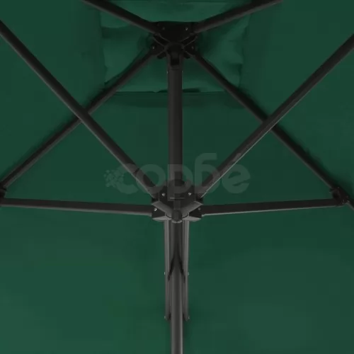 Градински чадър със стоманен прът, 250x250 см, зелен ➤ топ цена ➤ sorbe.bg