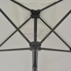 Градински чадър със стоманен прът, 250x250 см, пясъчен