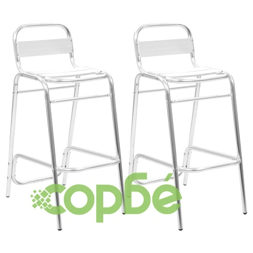 Стифиращи се бар столове, 2 бр, алуминиеви ➤ топ цена ➤ sorbe.bg