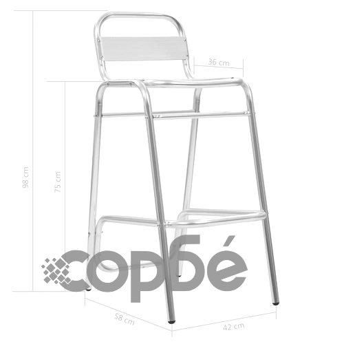 Стифиращи се бар столове, 2 бр, алуминиеви ➤ топ цена ➤ sorbe.bg
