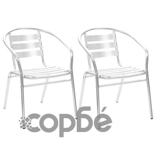 Бистро комплект, 3 части, алуминий, сребрист ➤ топ цена ➤ sorbe.bg
