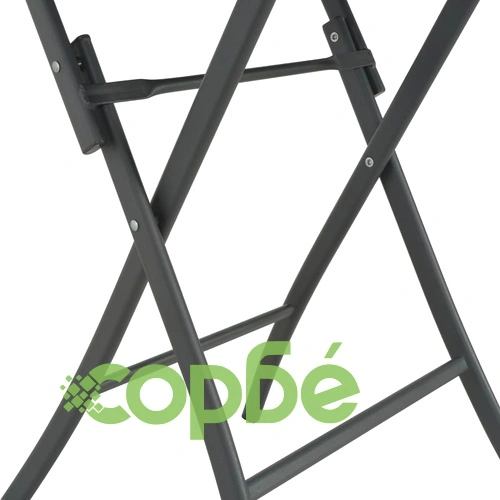 Сгъваема бистро маса, сива, 60x70 см, стъкло и стомана ➤ топ цена ➤ sorbe.bg