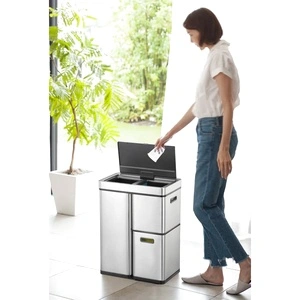 ЕКО Сензорен кош Mirage Plus 1x30 л + 2x15 л матово сребрист