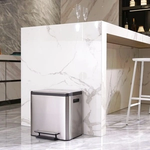 EKO Кош с педал EcoCasa 2x15 л матово сребристо