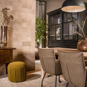 WallArt Кожени плочки Borret пясъчнобежово 32 бр