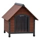 @Pet Кучешка колиба с пластмасови вратички Rustique кафява 76x76x72 см