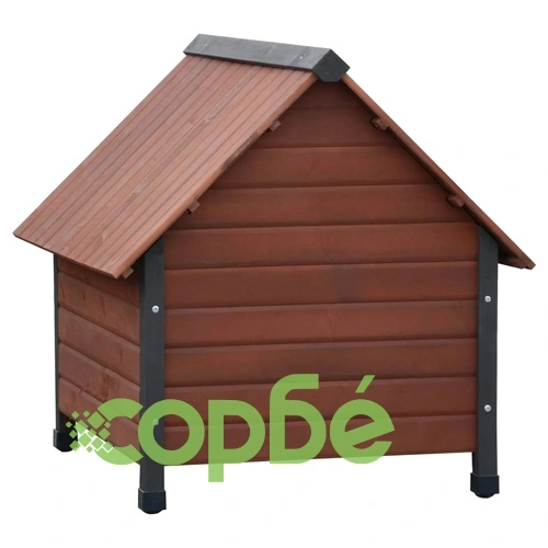 @Pet Кучешка колиба с пластмасови вратички Rustique кафяв 88x78x80 см ➤ топ цена ➤ sorbe.bg