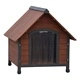 @Pet Кучешка колиба с пластмасови вратички Rustique кафяв 102x82x87 см