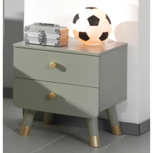 Vipack Нощно шкафче Billy 2 чекмеджета, дърво, маслиненозелено