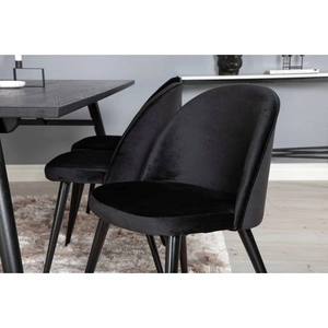 Venture Home Трапезни столове Velvet, 2 бр, черни, кадифе