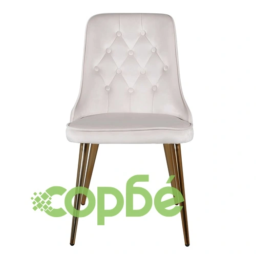 Venture Home Трапезни столове Velvet Deluxe 2 бр кадифе бежов и месинг ➤ топ цена ➤ sorbe.bg