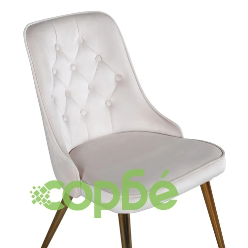 Venture Home Трапезни столове Velvet Deluxe 2 бр кадифе бежов и месинг ➤ топ цена ➤ sorbe.bg