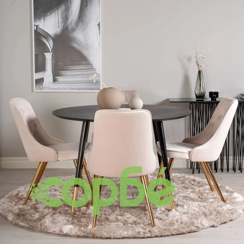 Venture Home Трапезни столове Velvet Deluxe 2 бр кадифе бежов и месинг ➤ топ цена ➤ sorbe.bg