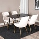 Venture Home Трапезни столове Velvet Deluxe 2 бр кадифе бежов и месинг