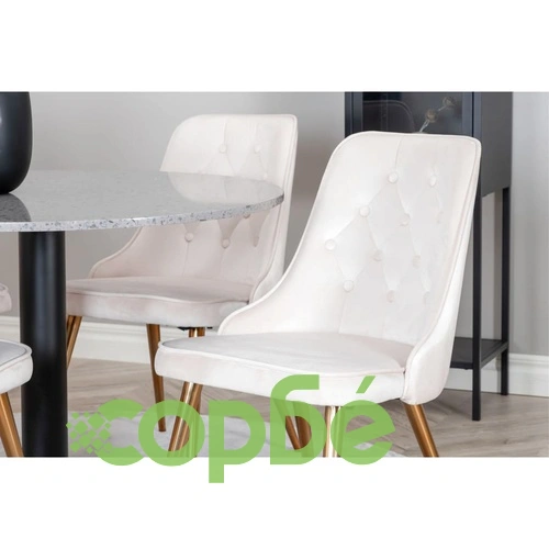 Venture Home Трапезни столове Velvet Deluxe 2 бр кадифе бежов и месинг ➤ топ цена ➤ sorbe.bg