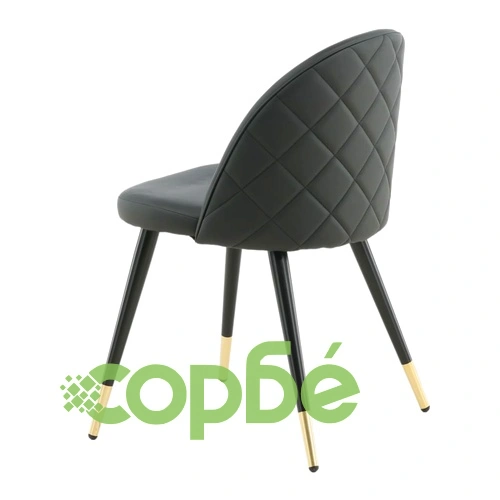 Venture Home Трапезни столове Velvet 2 бр кожена визия черно и месинг ➤ топ цена ➤ sorbe.bg