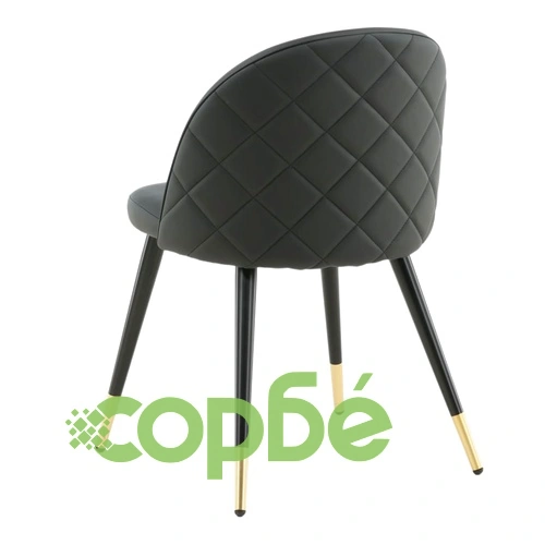 Venture Home Трапезни столове Velvet 2 бр кожена визия черно и месинг ➤ топ цена ➤ sorbe.bg