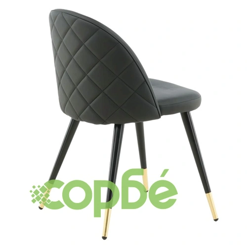 Venture Home Трапезни столове Velvet 2 бр кожена визия черно и месинг ➤ топ цена ➤ sorbe.bg