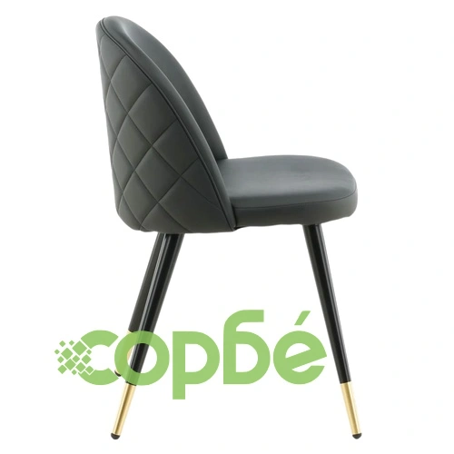 Venture Home Трапезни столове Velvet 2 бр кожена визия черно и месинг ➤ топ цена ➤ sorbe.bg