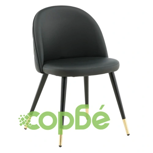 Venture Home Трапезни столове Velvet 2 бр кожена визия черно и месинг ➤ топ цена ➤ sorbe.bg