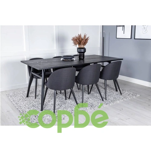 Venture Home Трапезни столове Velvet, 2 бр, полиестер, черни ➤ топ цена ➤ sorbe.bg