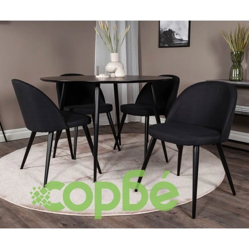 Venture Home Трапезни столове Velvet, 2 бр, полиестер, черни ➤ топ цена ➤ sorbe.bg
