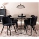 Venture Home Трапезни столове Velvet, 2 бр, полиестер, черни