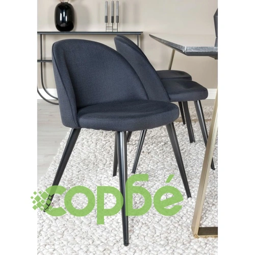 Venture Home Трапезни столове Velvet, 2 бр, полиестер, черни ➤ топ цена ➤ sorbe.bg