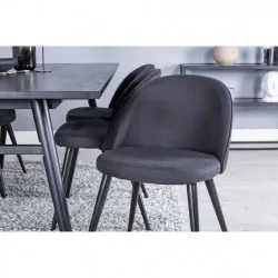 Venture Home Трапезни столове Velvet, 2 бр, полиестер, черни