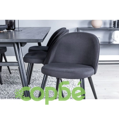 Venture Home Трапезни столове Velvet, 2 бр, полиестер, черни ➤ топ цена ➤ sorbe.bg