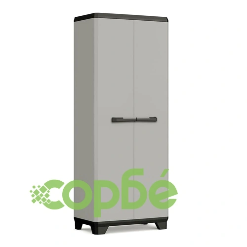 Keter Шкаф за съхранение с рафтове Planet, сиво и черно  ➤ топ цена ➤ sorbe.bg