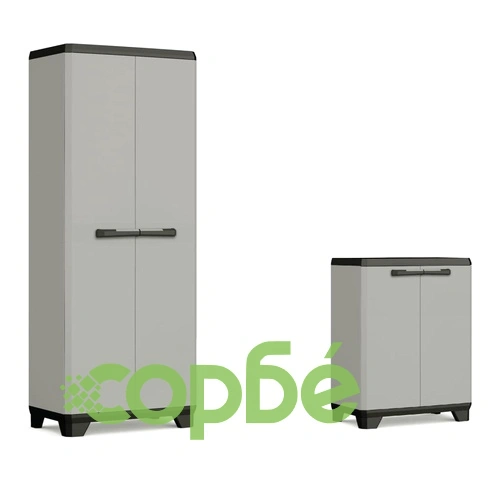 Keter Многофункционален шкаф за съхранение Planet, сиво и черно  ➤ топ цена ➤ sorbe.bg