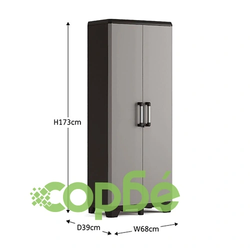 Keter Шкаф за съхранение с рафтове Pro, черно и сиво ➤ топ цена ➤ sorbe.bg