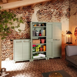 Keter Външен шкаф за съхранение с рафтове Planet, нефритово сиво