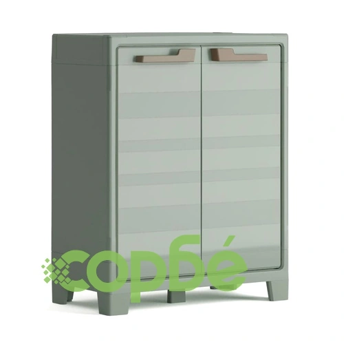 Keter Нисък шкаф за съхранение на открито Planet, нефритено сиво ➤ топ цена ➤ sorbe.bg