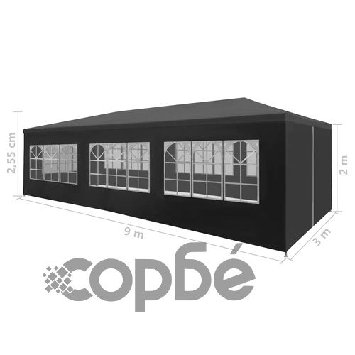 Парти шатра, 3х9 м, антрацит ➤ топ цена ➤ sorbe.bg