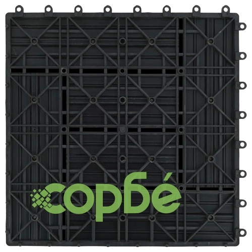 11 бр декинг плочки, WPC, 30x30 см, 1 кв.м., черни ➤ топ цена ➤ sorbe.bg