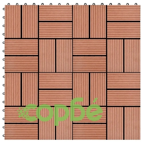 11 бр декинг плочки, WPC, 30x30 см, 1 кв.м., кафяви ➤ топ цена ➤ sorbe.bg