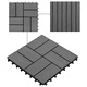 11 бр декинг плочки, WPC, 30x30 см, 1 кв.м., сиви