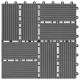 11 бр декинг плочки, WPC, 30x30 см, 1 кв.м., сиви