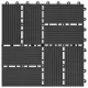 11 бр декинг плочки, WPC, 30x30 см, 1 кв.м., черни