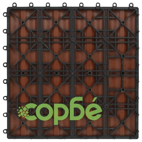 WPC декинг плочки релефни 11 бр 30x30 см 1 кв.м. светлокафяви ➤ топ цена ➤ sorbe.bg